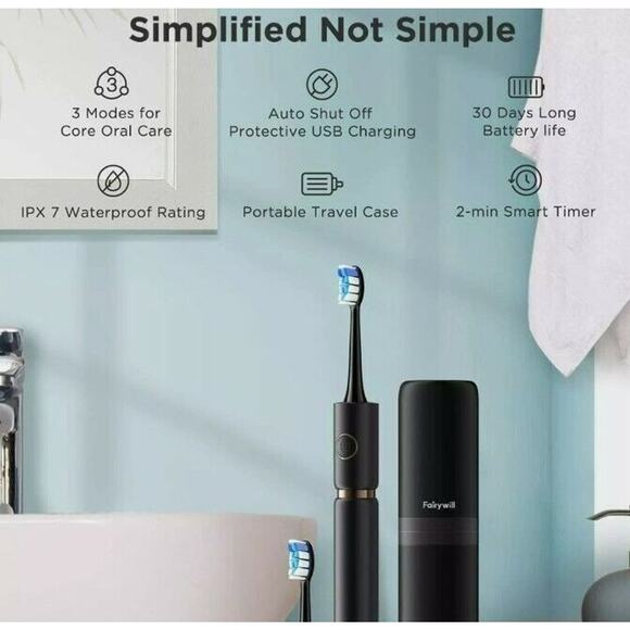 Fairywill P11 Electric Toothbrush Portable Toothbrush Rechargeable & Travel Case - Picture 6 of 8